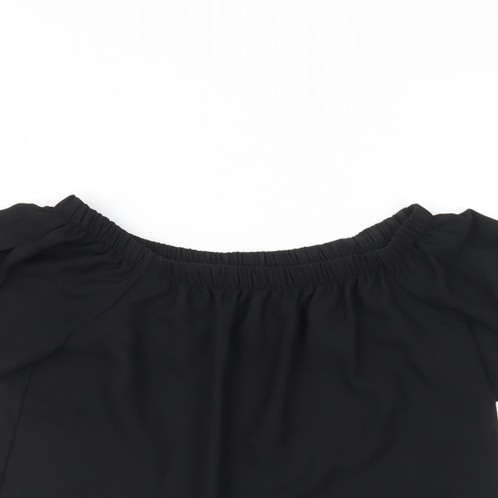 Atmosphere Womens Black Polyester Basic Blouse Size 10 Off the Shoulder