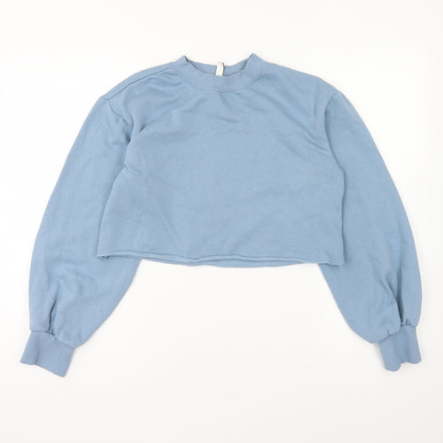 Divided Womens Blue Cotton Pullover Sweatshirt Size XS Pullover - Cropped.