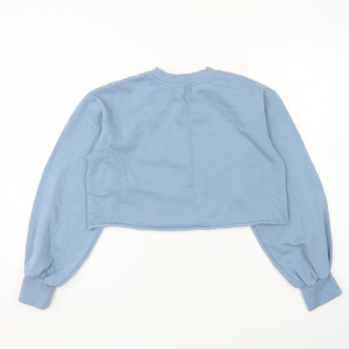 Divided Womens Blue Cotton Pullover Sweatshirt Size XS Pullover - Cropped.
