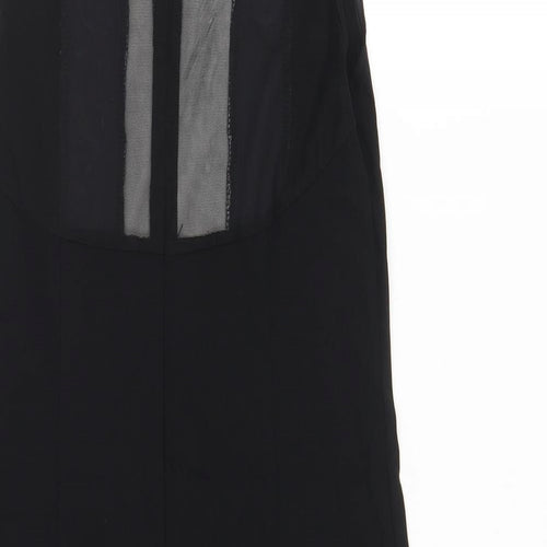 PARISIAN SIGNATURE Womens Black Cotton Bodycon Size M Round Neck Zip