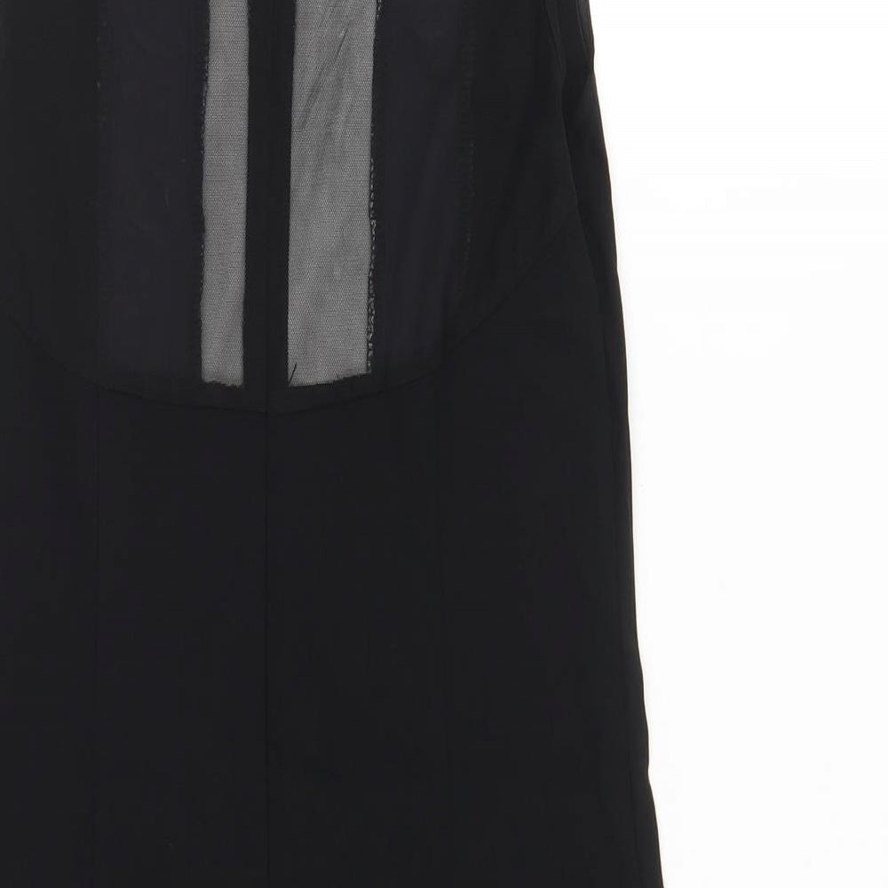 PARISIAN SIGNATURE Womens Black Cotton Bodycon Size M Round Neck Zip