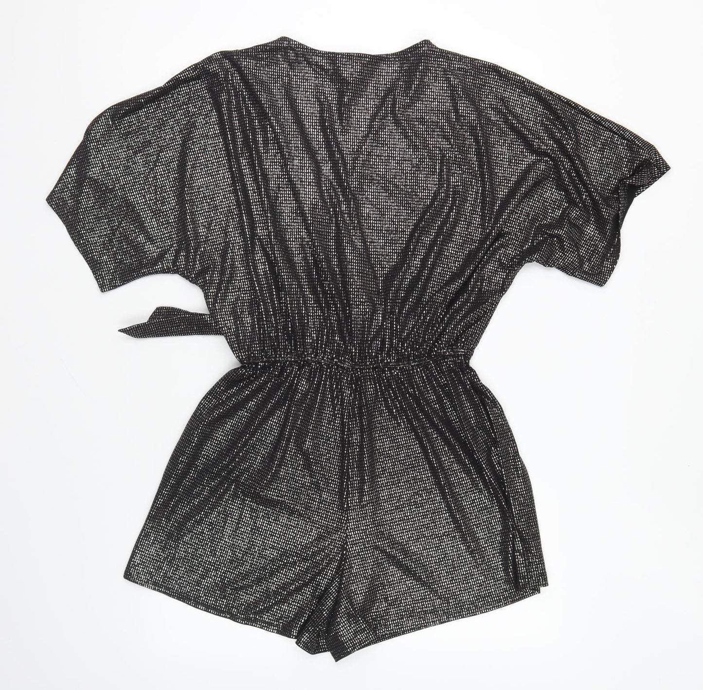 New Look Womens Silver Polyester Playsuit One-Piece Size 12 Pullover