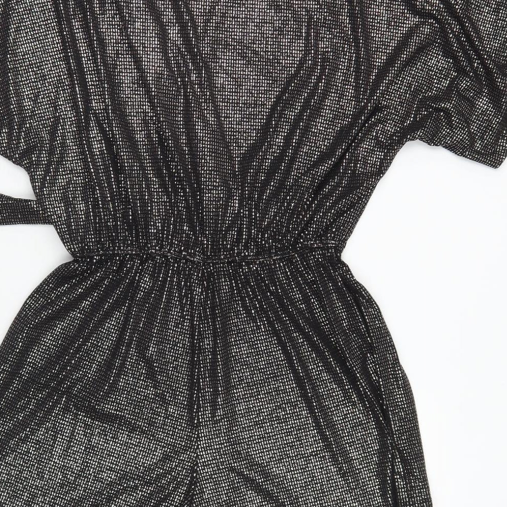 New Look Womens Silver Polyester Playsuit One-Piece Size 12 Pullover