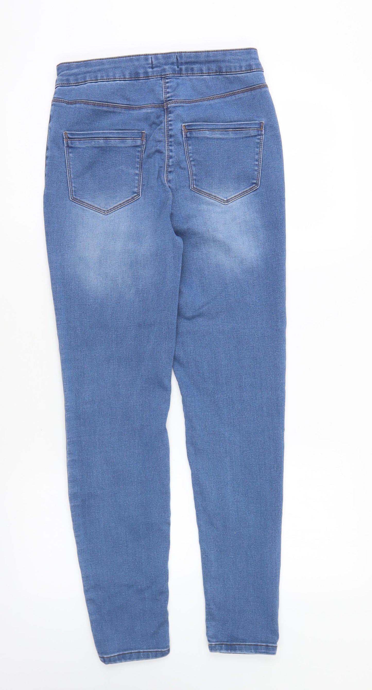 Papaya Womens Blue Cotton Skinny Jeans Size 10 L27 in Regular Button