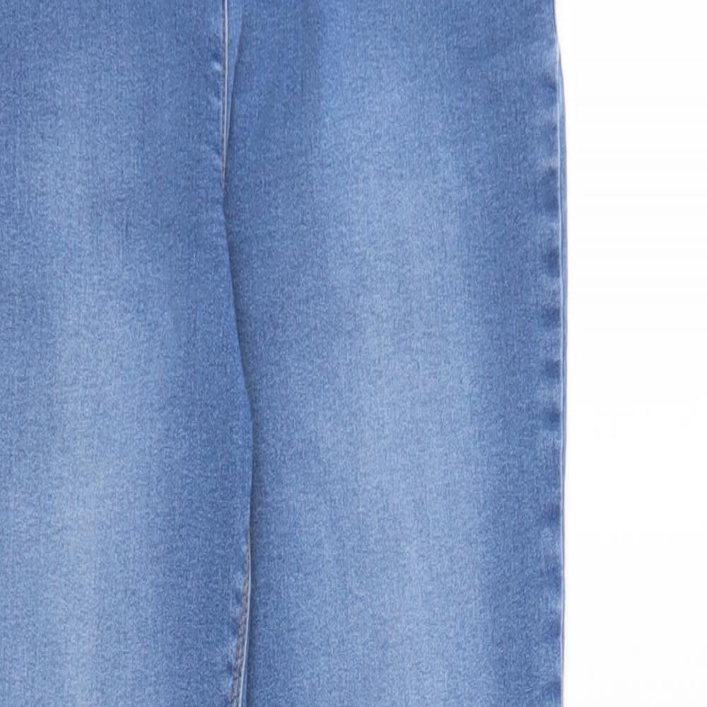 Papaya Womens Blue Cotton Skinny Jeans Size 10 L27 in Regular Button