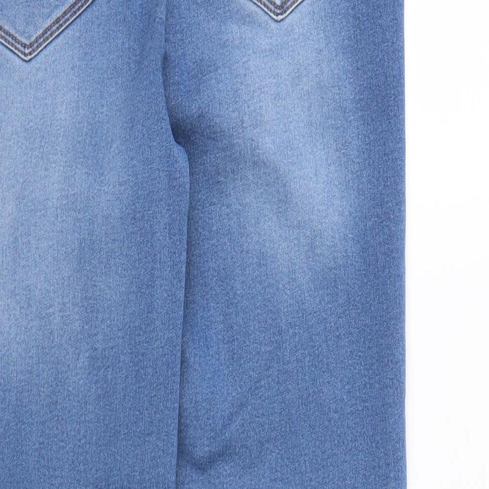 Papaya Womens Blue Cotton Skinny Jeans Size 10 L27 in Regular Button