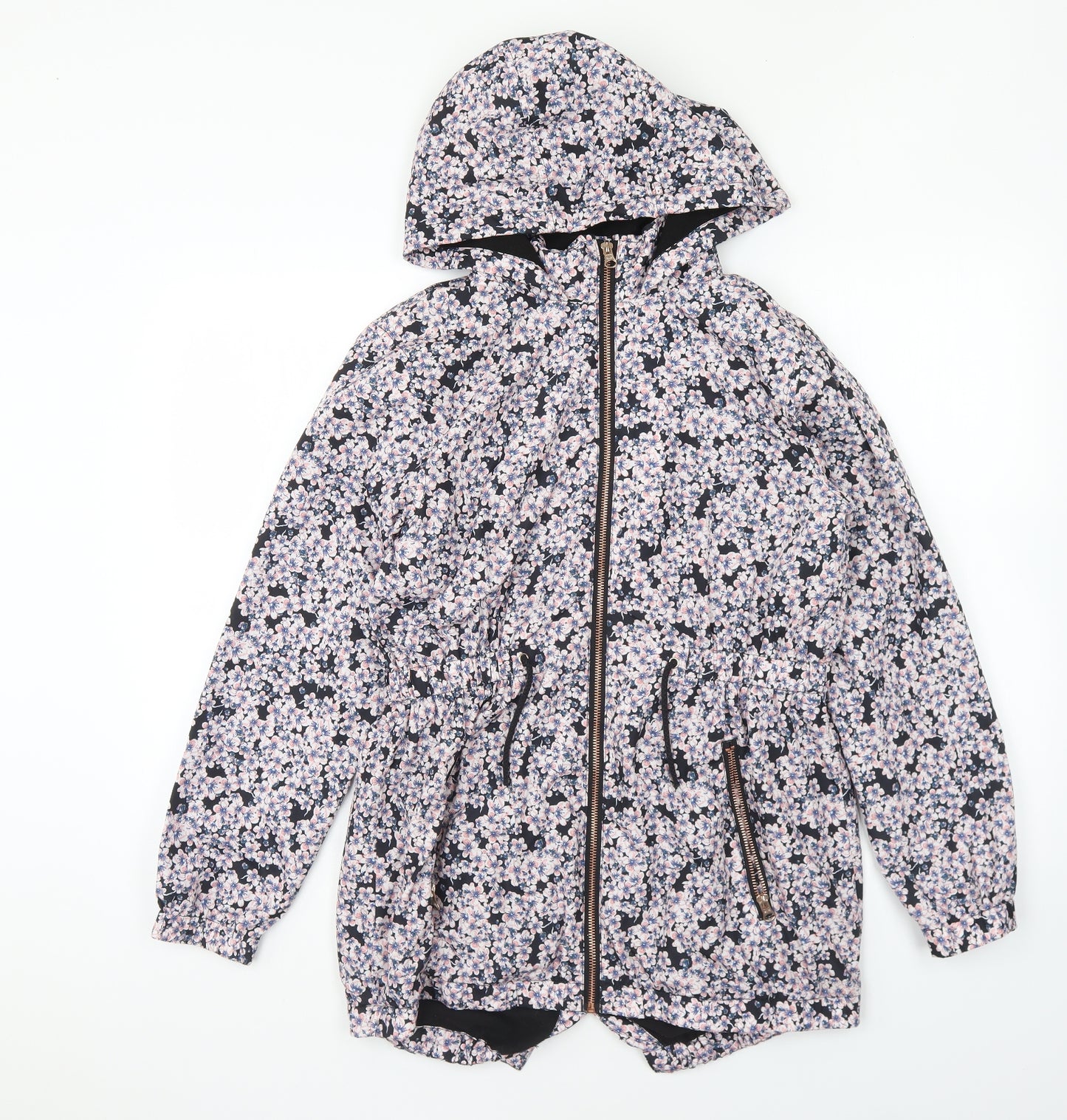Matalan Girls Multicoloured Floral Rain Coat Coat Size 14 Years Zip