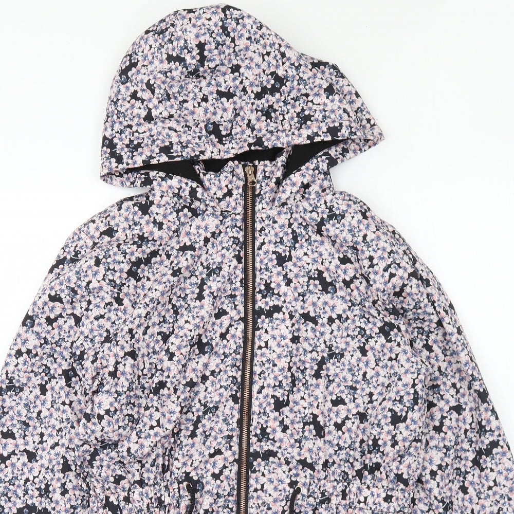 Matalan Girls Multicoloured Floral Rain Coat Coat Size 14 Years Zip