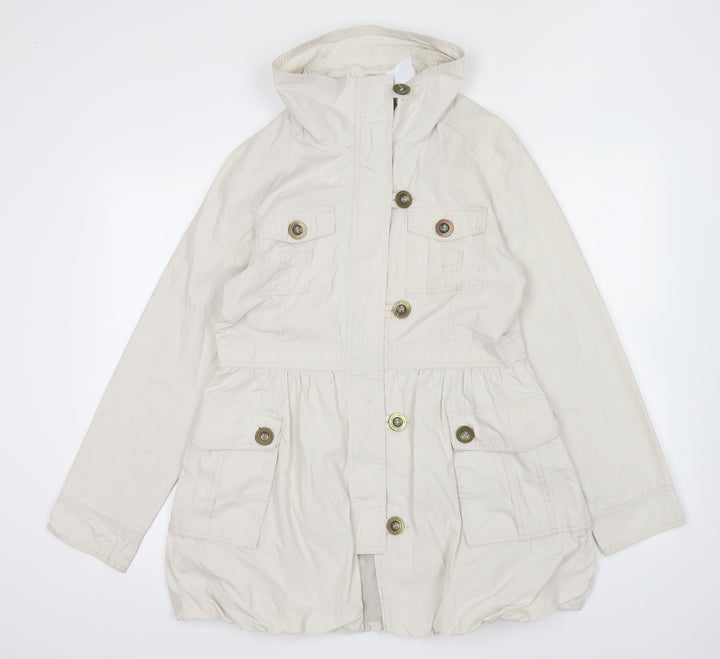 New Look Womens Beige Trench Coat Coat Size 12 Zip