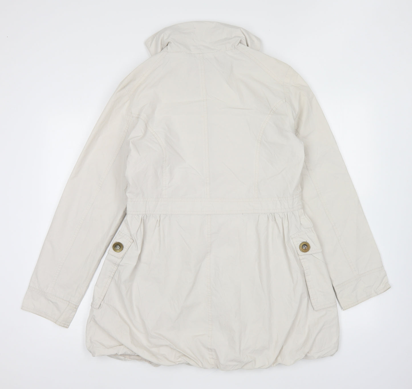 New Look Womens Beige Trench Coat Coat Size 12 Zip