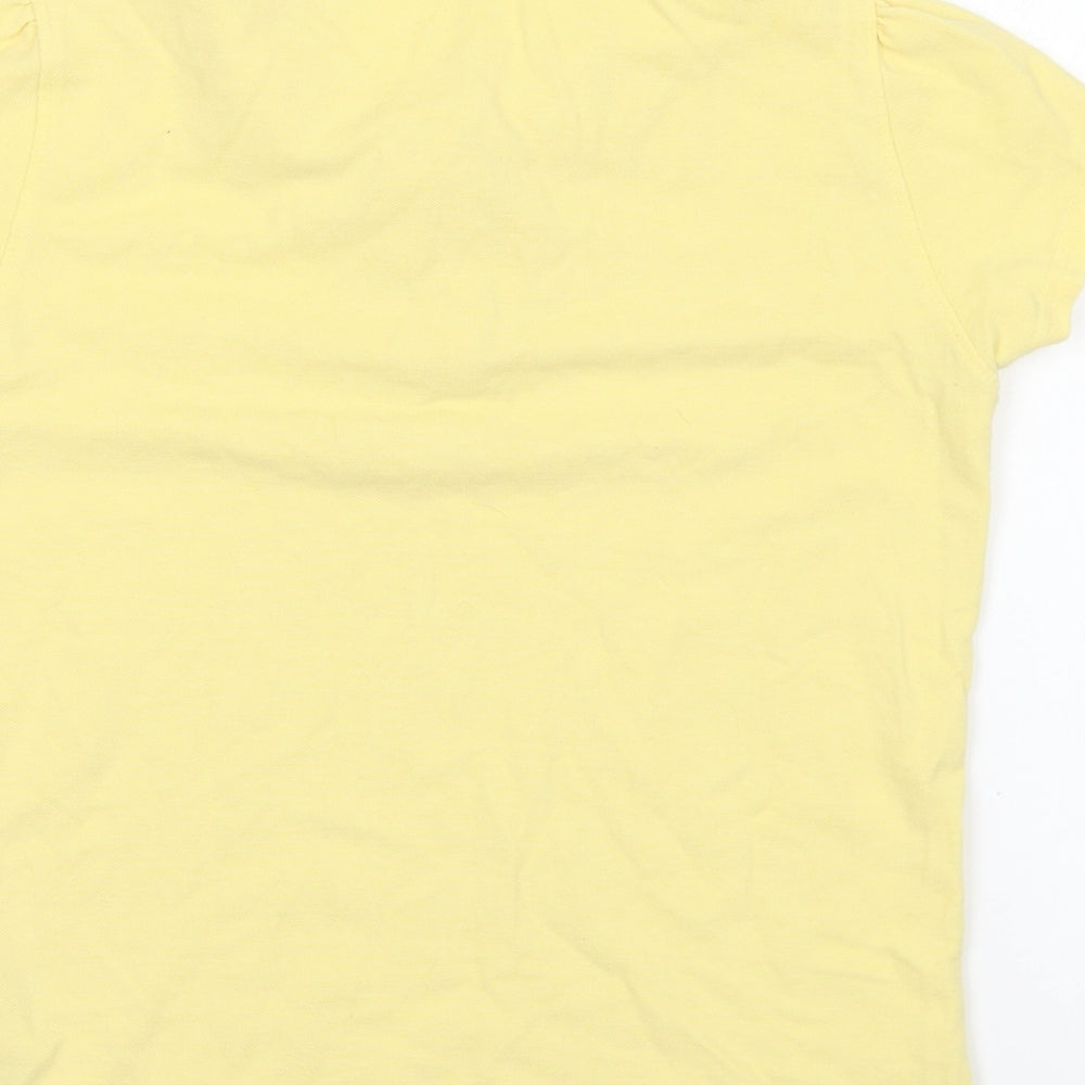 George Girls Yellow Cotton Basic Polo Size 10-11 Years Collared Button