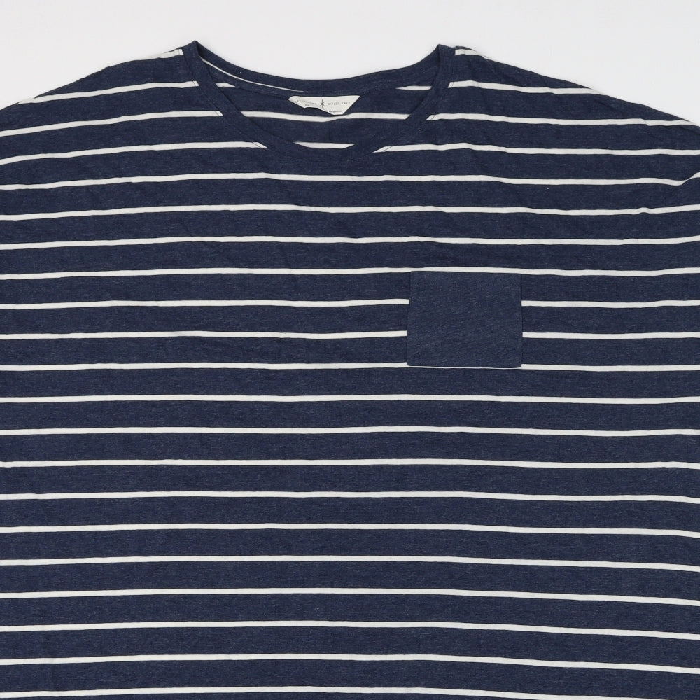 Marks and Spencer Womens Blue Striped Cotton Top Dress Size 22