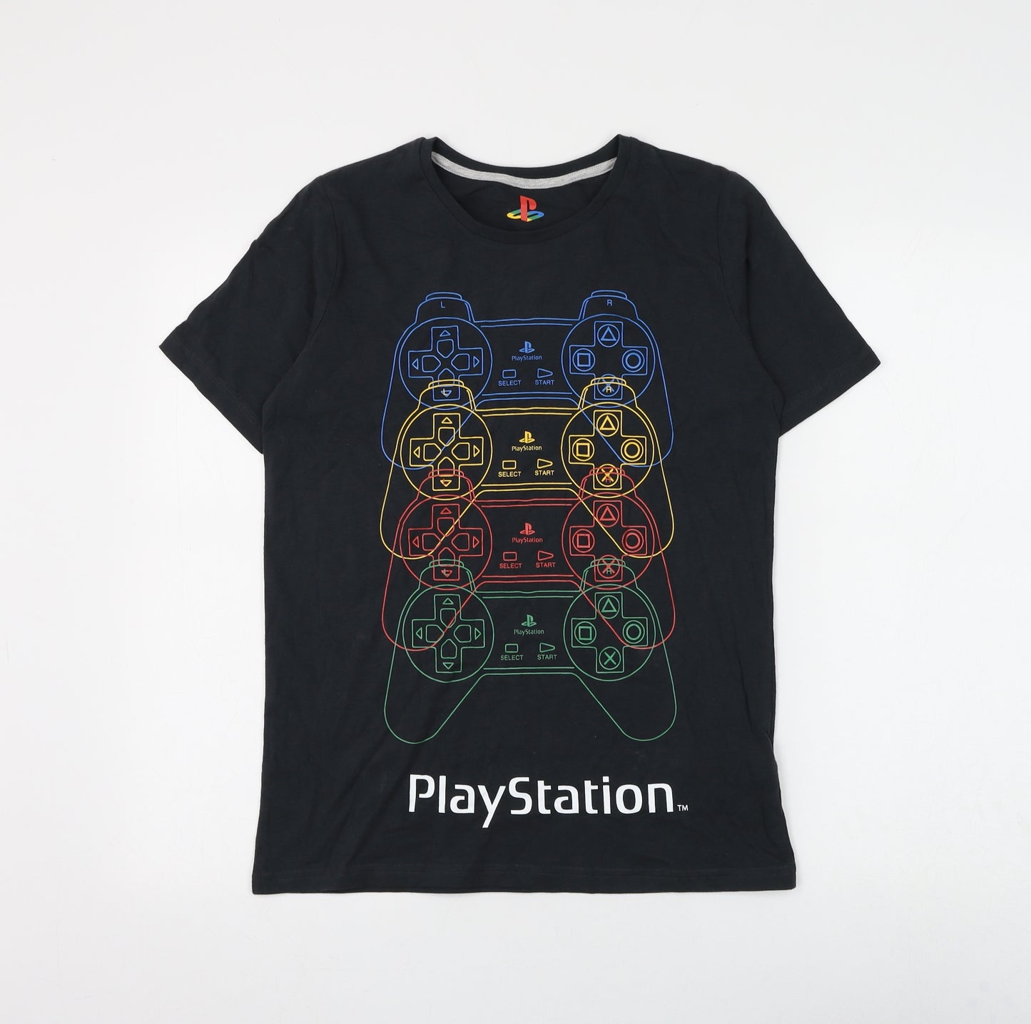 Marks and Spencer Boys Grey Cotton Basic T-Shirt Size 12-13 Years Round Neck Pullover - Playstation