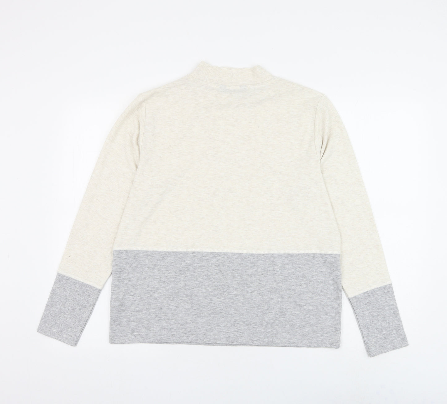 Marks and Spencer Womens Ivory Mock Neck Polyester Pullover Jumper Size 12