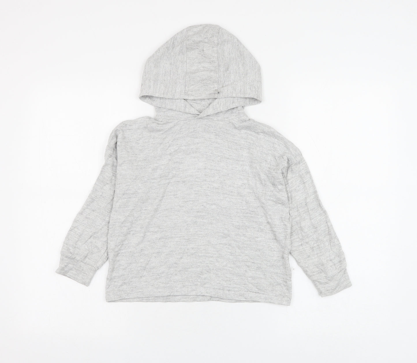 Marks and Spencer Girls Grey Polyester Pullover Hoodie Size 10-11 Years Pullover