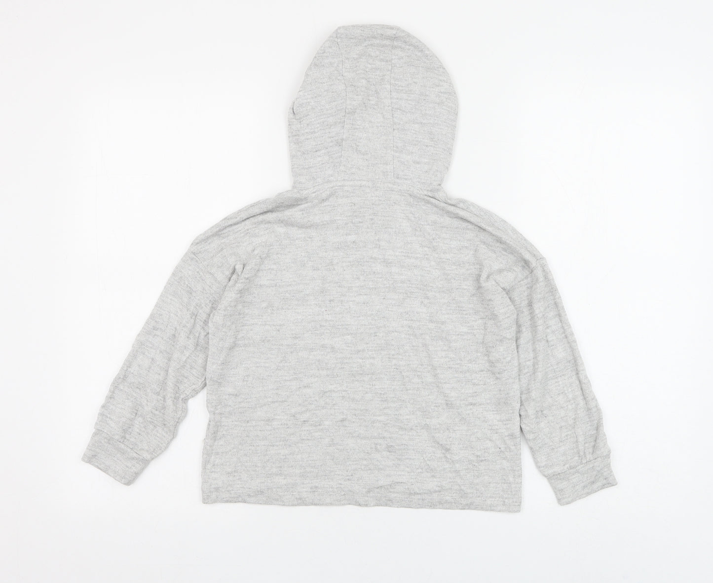 Marks and Spencer Girls Grey Polyester Pullover Hoodie Size 10-11 Years Pullover