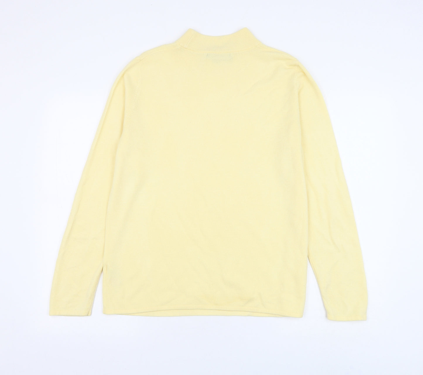 Bonmarché Womens Yellow Mock Neck Acrylic Pullover Jumper Size M