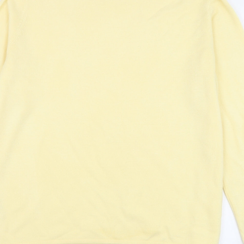Bonmarché Womens Yellow Mock Neck Acrylic Pullover Jumper Size M