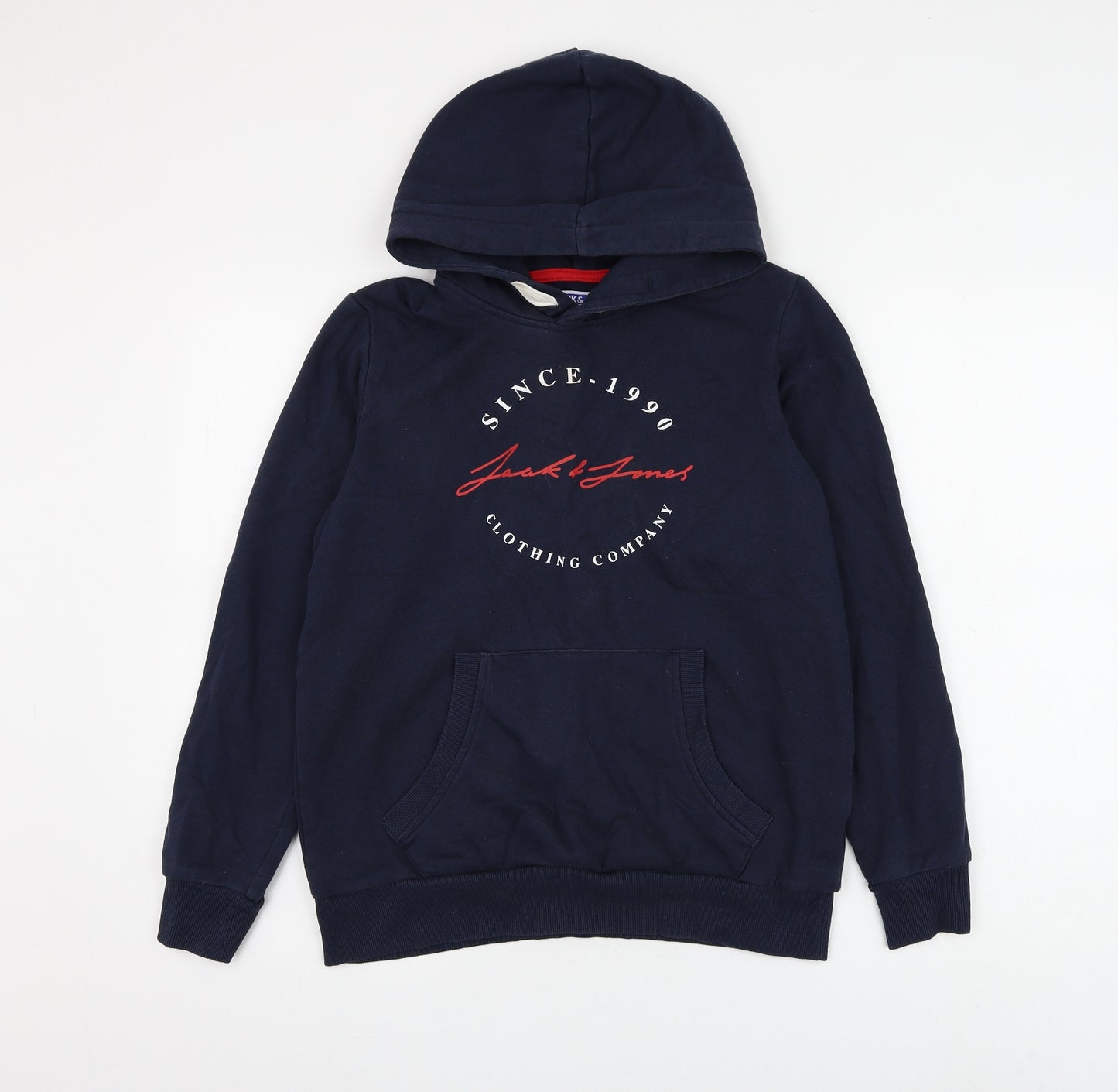 JACK & JONES Boys Blue Cotton Pullover Hoodie Size 14 Years Pullover