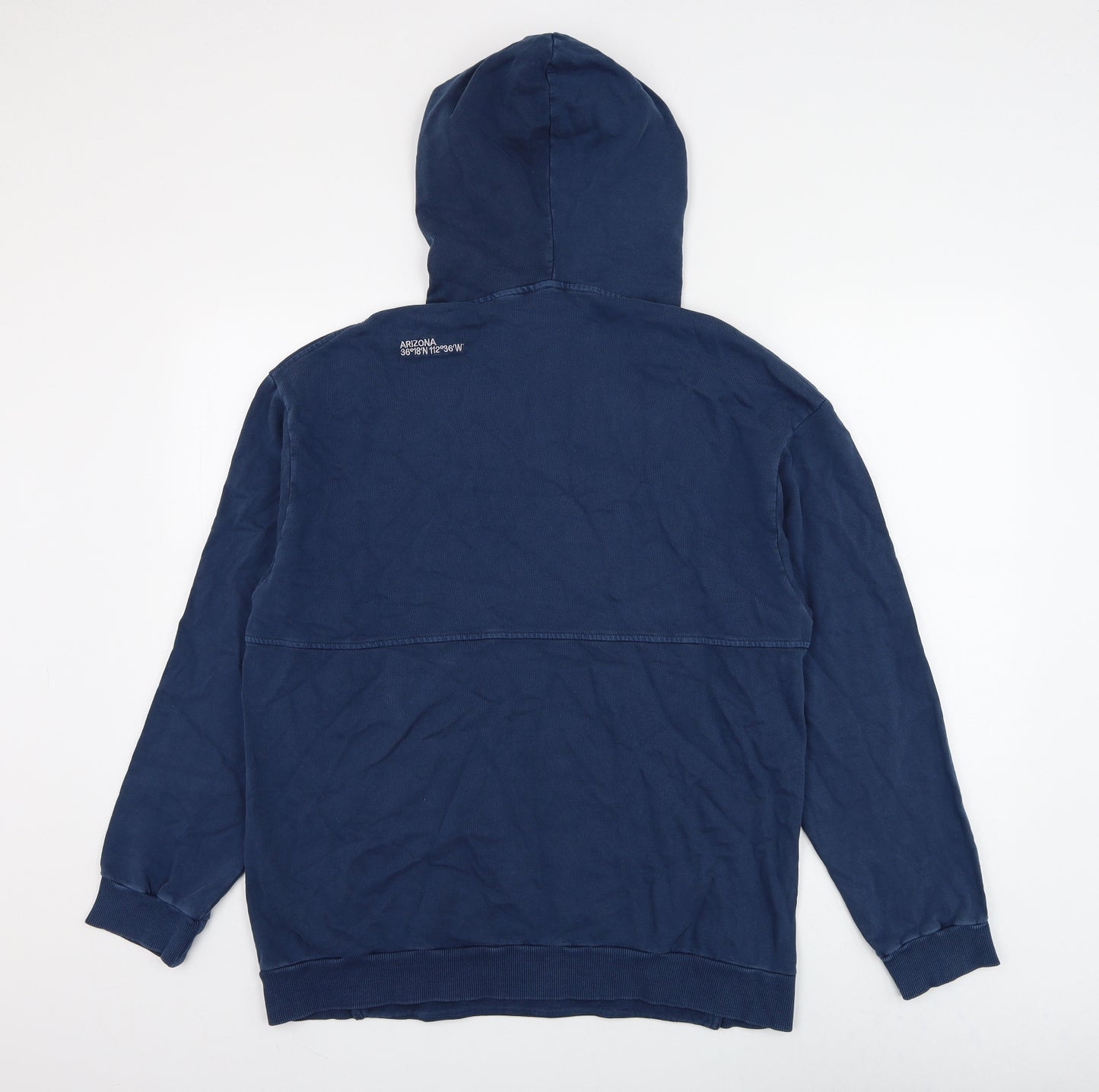 Zara Mens Blue Cotton Pullover Hoodie Size M - Grand Canyon Outdoor Routes