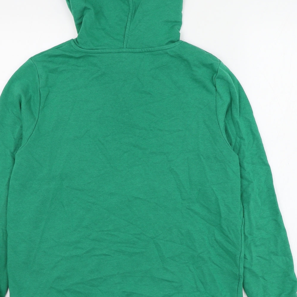 Marks and Spencer Womens Green Cotton Pullover Hoodie Size 12 Pullover