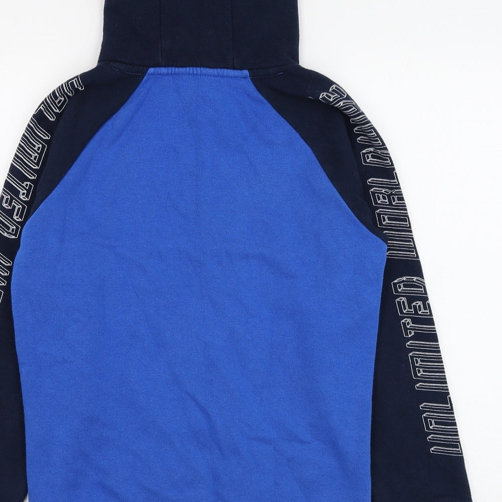 Primark Boys Blue Colourblock Cotton Pullover Hoodie Size 11-12 Years Pullover - Unlimited Worldwide