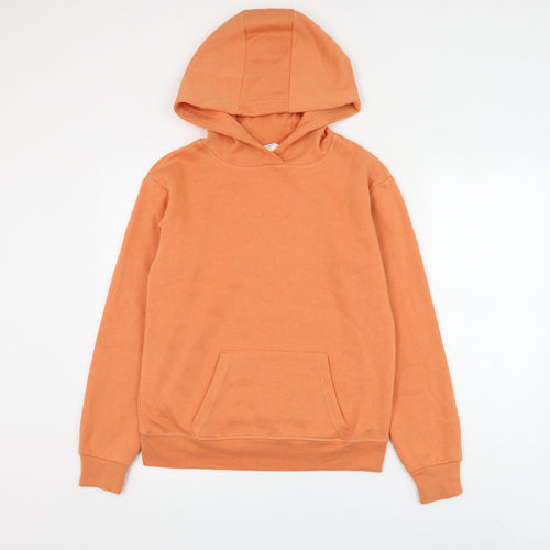 Primark Womens Orange Polyester Pullover Hoodie Size 4 Pullover