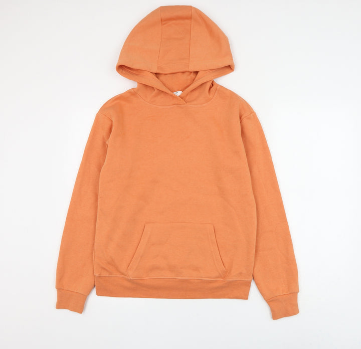Primark Womens Orange Polyester Pullover Hoodie Size 4 Pullover
