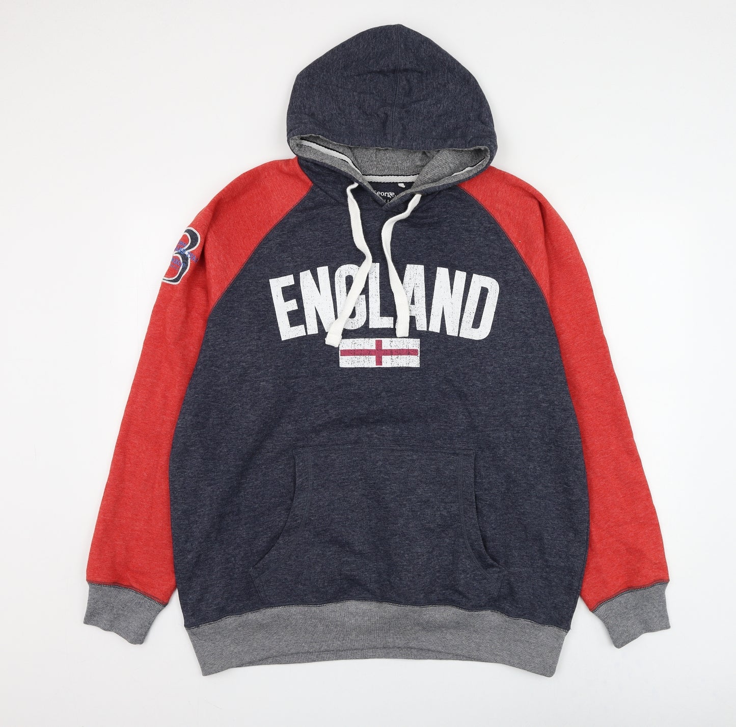 George Mens Blue Cotton Pullover Hoodie Size XL - England