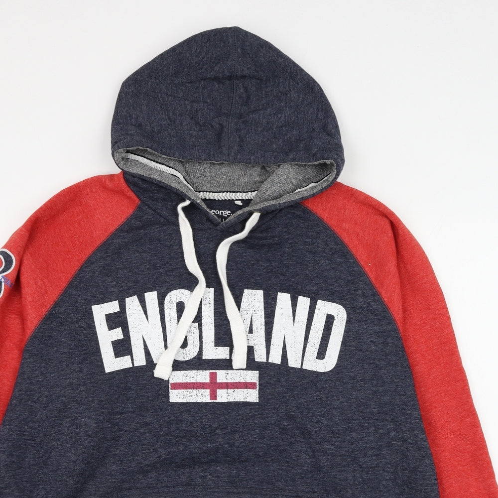 George Mens Blue Cotton Pullover Hoodie Size XL - England