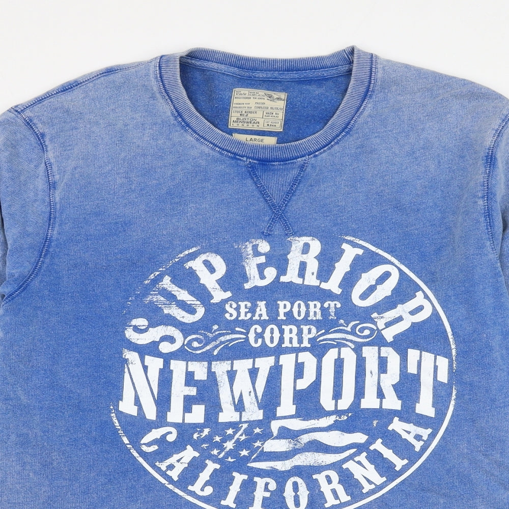 Burton Mens Blue Cotton Pullover Sweatshirt Size L - Newport California