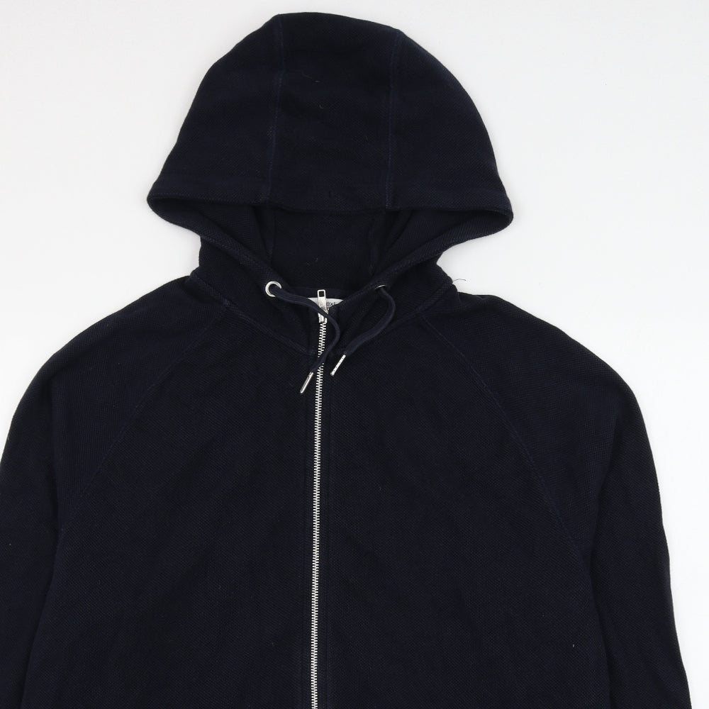 NEXT Mens Blue Cotton Full Zip Hoodie Size XL