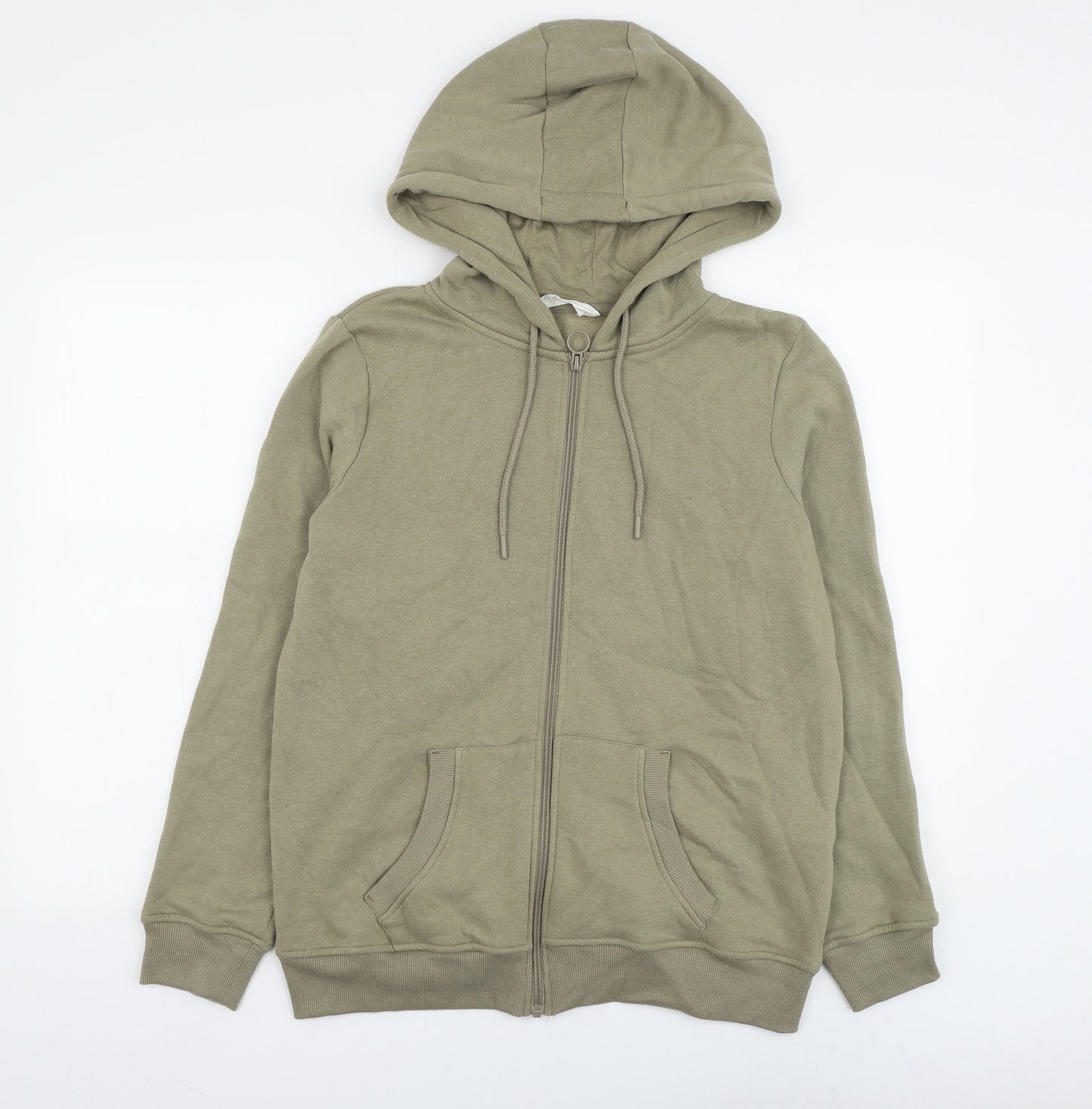 Primark Womens Green Cotton Full Zip Hoodie Size 12 Zip