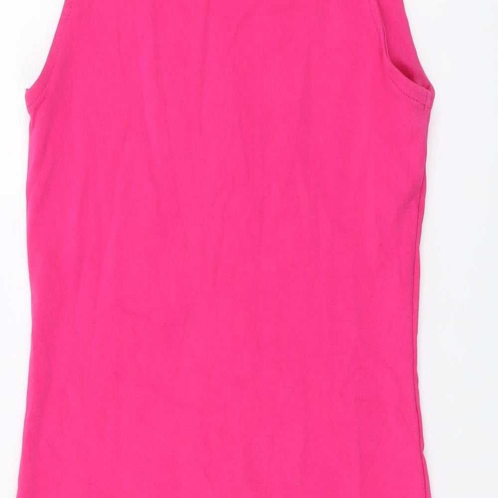 Zara Womens Pink Cotton Bodycon Size L Round Neck Pullover