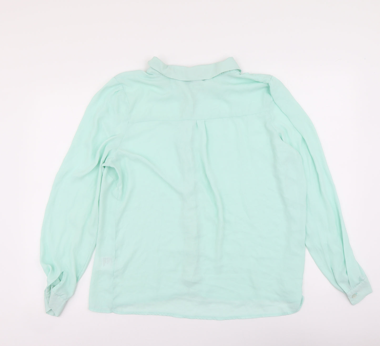 Cooperative Womens Green Polyester Basic Button-Up Size L Collared