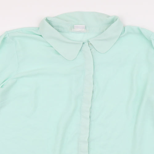 Cooperative Womens Green Polyester Basic Button-Up Size L Collared
