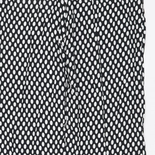 Feather & Bone Womens Black Polka Dot Viscose Trousers Size S L29 in Regular Button