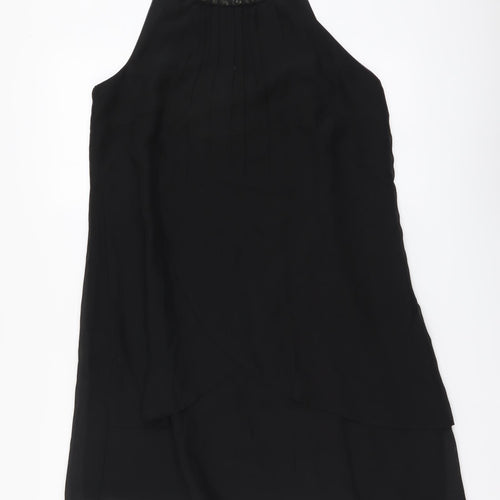 Body Flirt Womens Black Polyester A-Line Size 12 Halter Zip