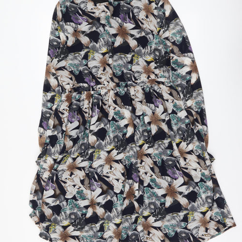 Mela London Womens Multicoloured Floral Polyester A-Line Size 16 Round Neck Pullover