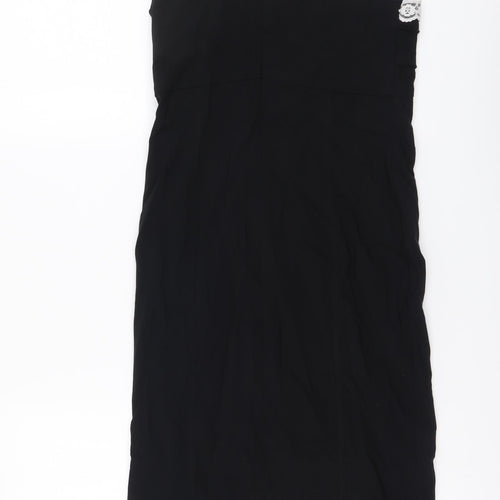 West One Womens Black Viscose Bodycon Size 10 One Shoulder Pullover - Lace Detail