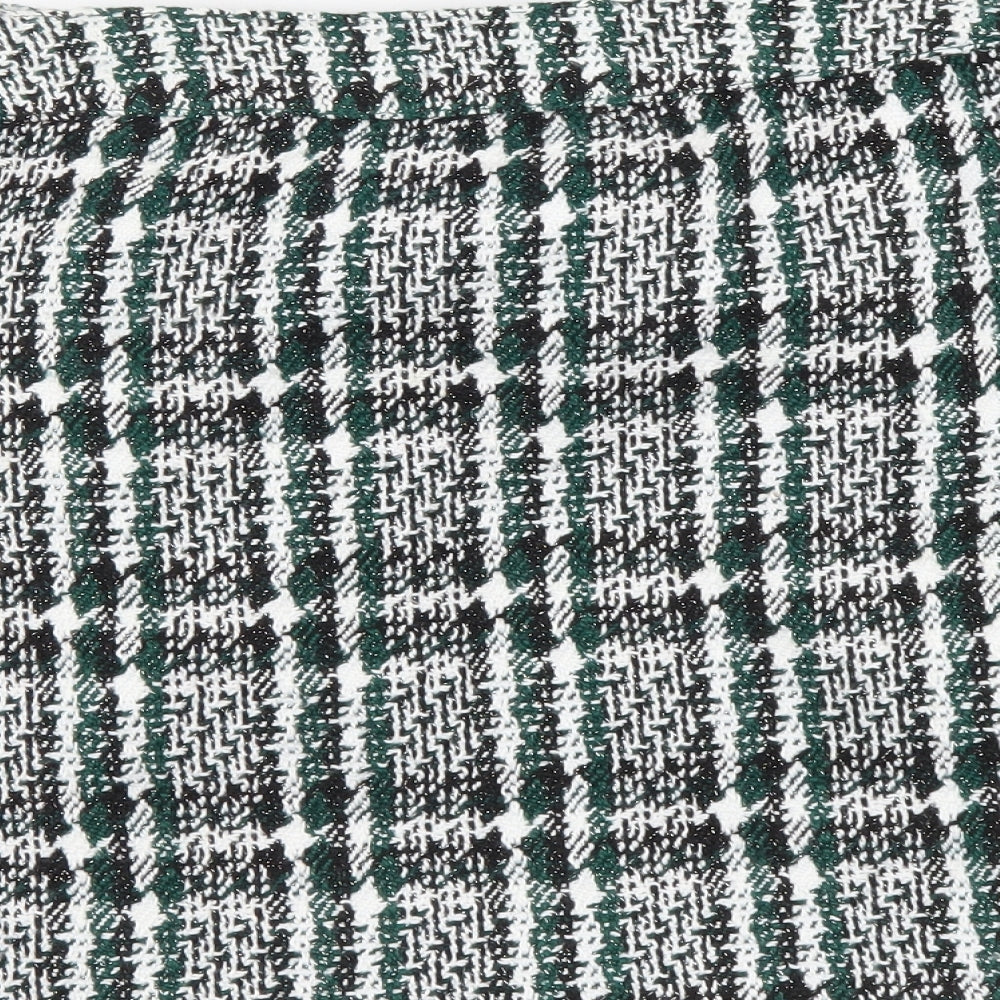 Red Herring Womens Green Plaid Polyester Mini Skirt Size 14 Zip