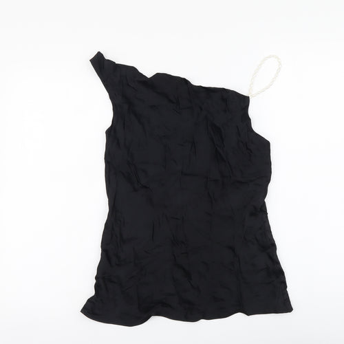Zara Womens Black Polyester Basic Blouse Size S Sweetheart