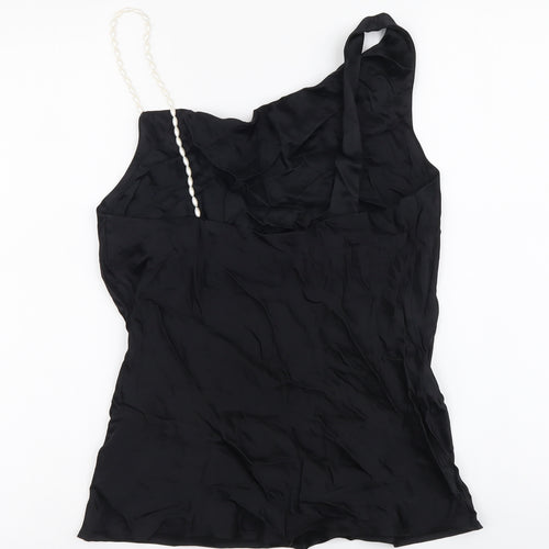 Zara Womens Black Polyester Basic Blouse Size S Sweetheart