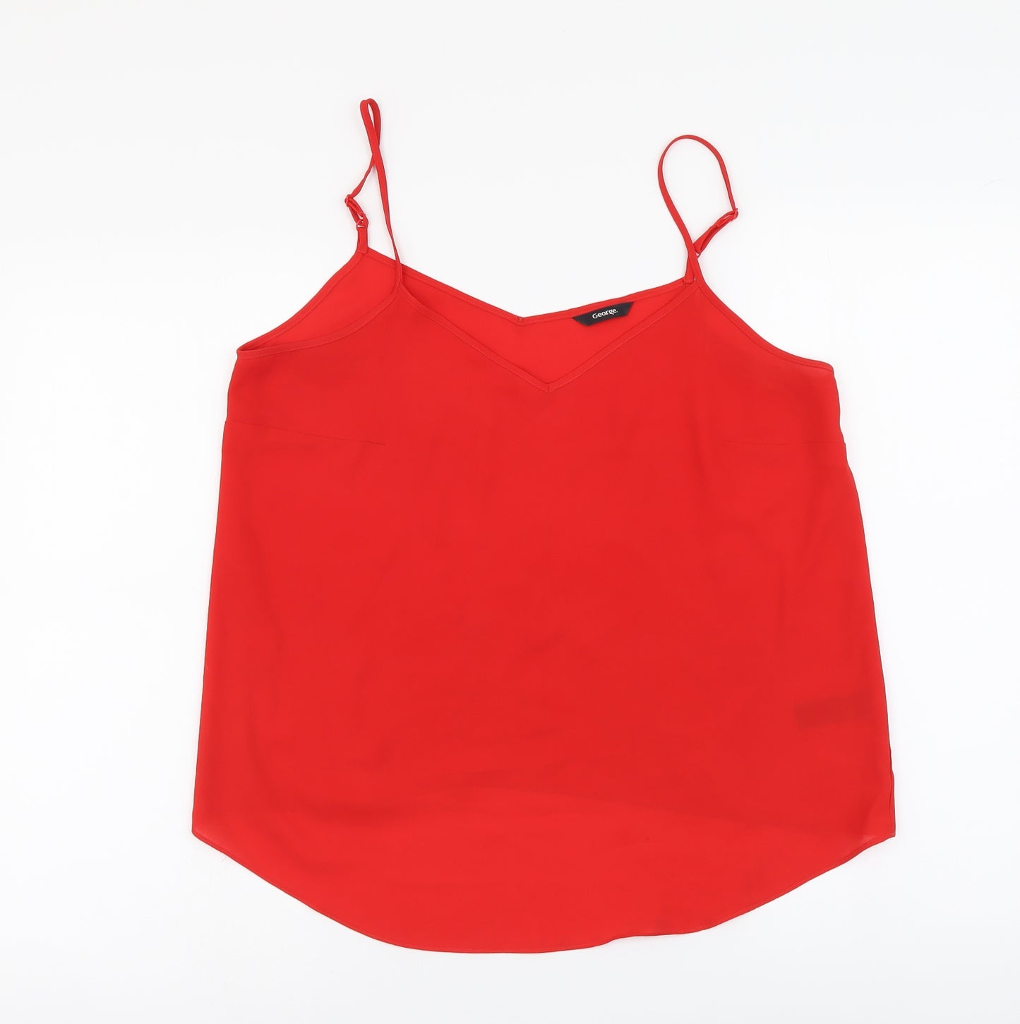 George Womens Red Polyester Camisole Tank Size 12 V-Neck