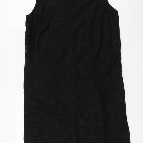 TU Womens Black Polyester A-Line Size 14 Round Neck Pullover