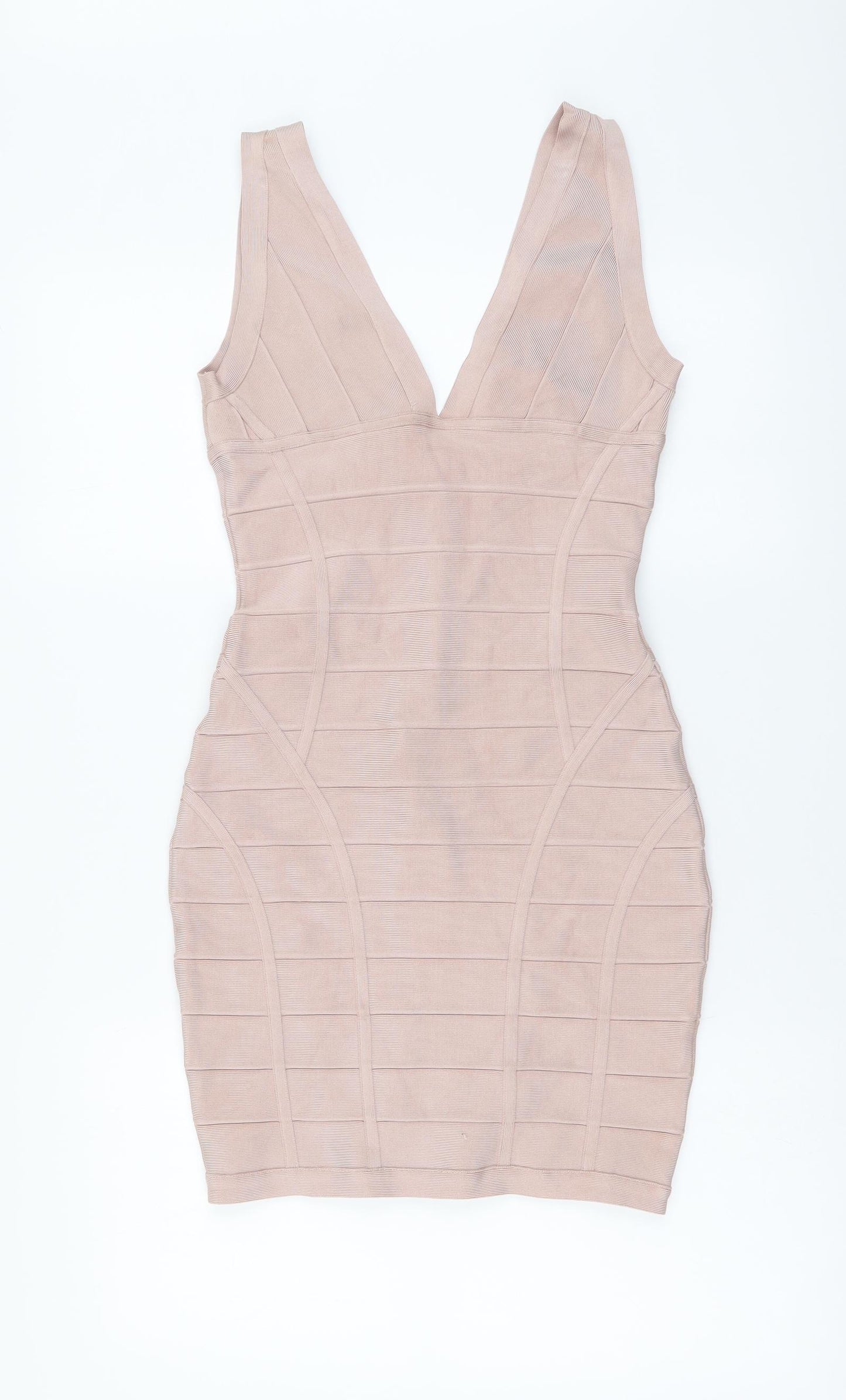 House London Womens Pink Rayon Bodycon Size M V-Neck Zip