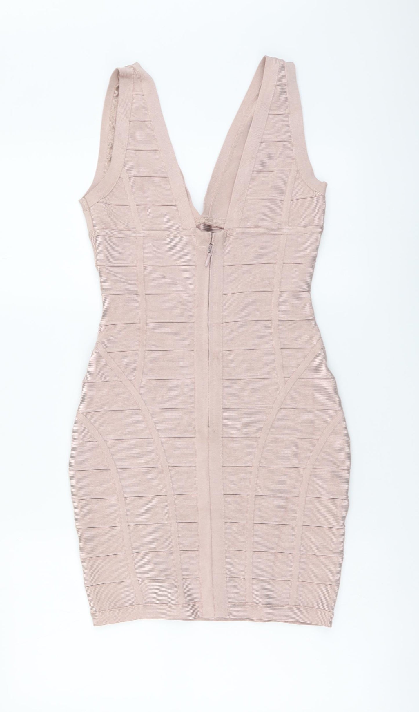 House London Womens Pink Rayon Bodycon Size M V-Neck Zip