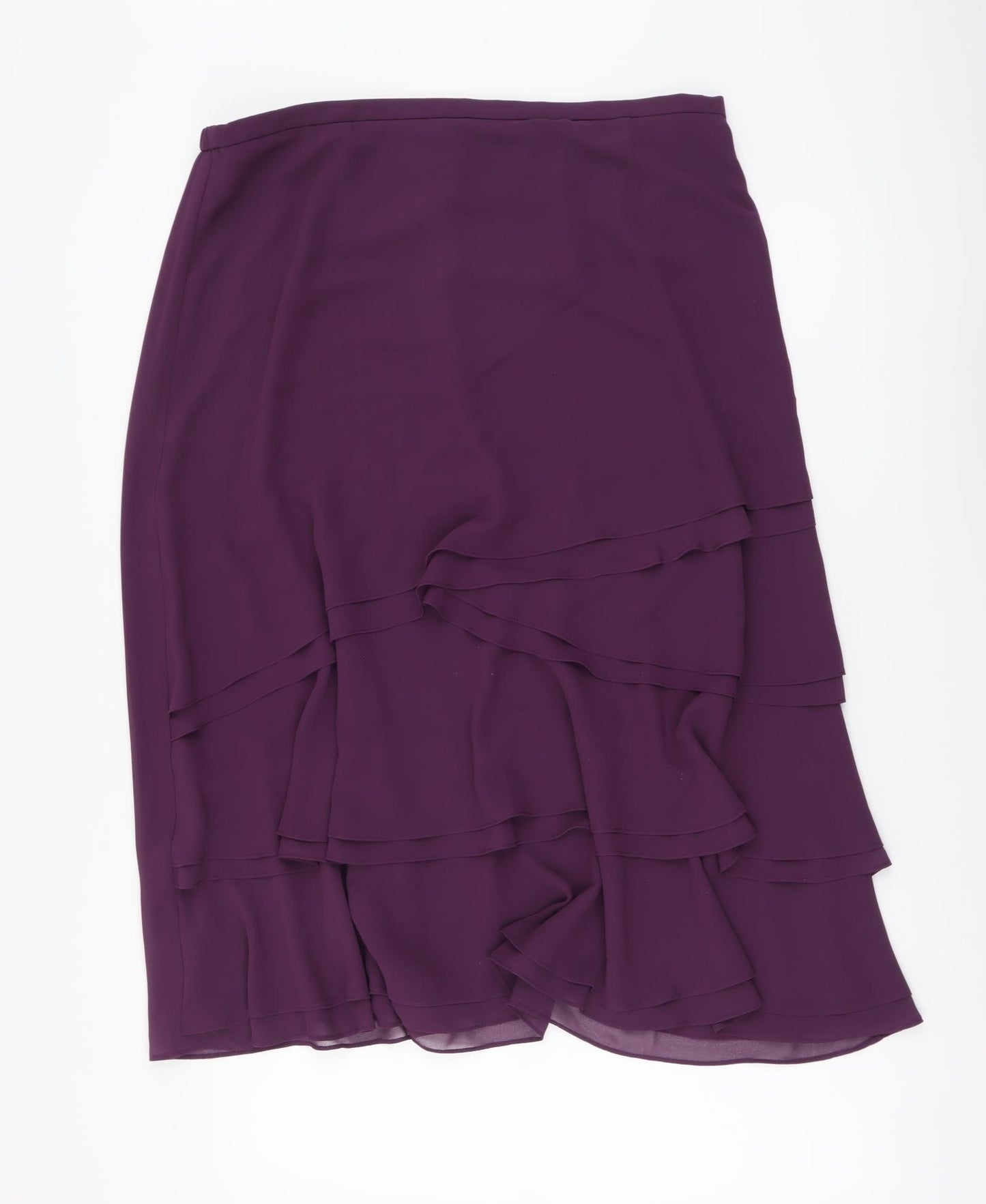 Jacques Vert Womens Purple Polyester A-Line Skirt Size 18 Drawstring