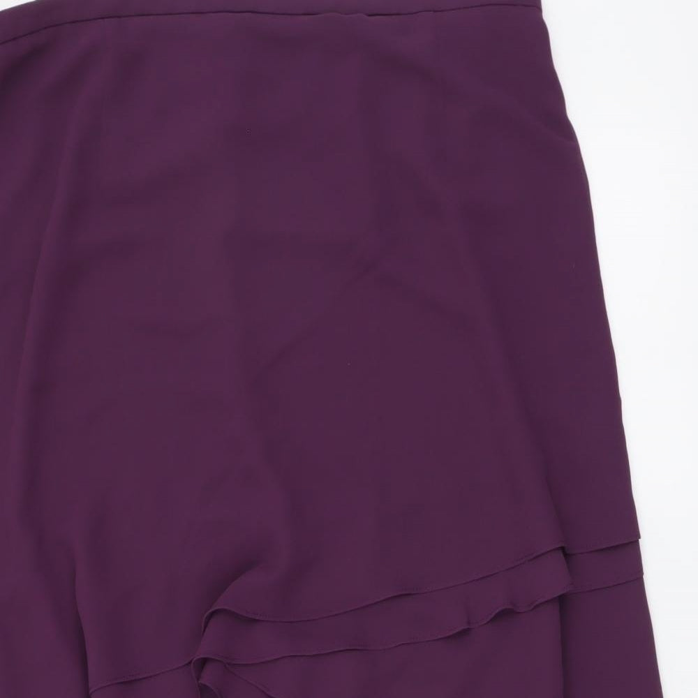 Jacques Vert Womens Purple Polyester A-Line Skirt Size 18 Drawstring