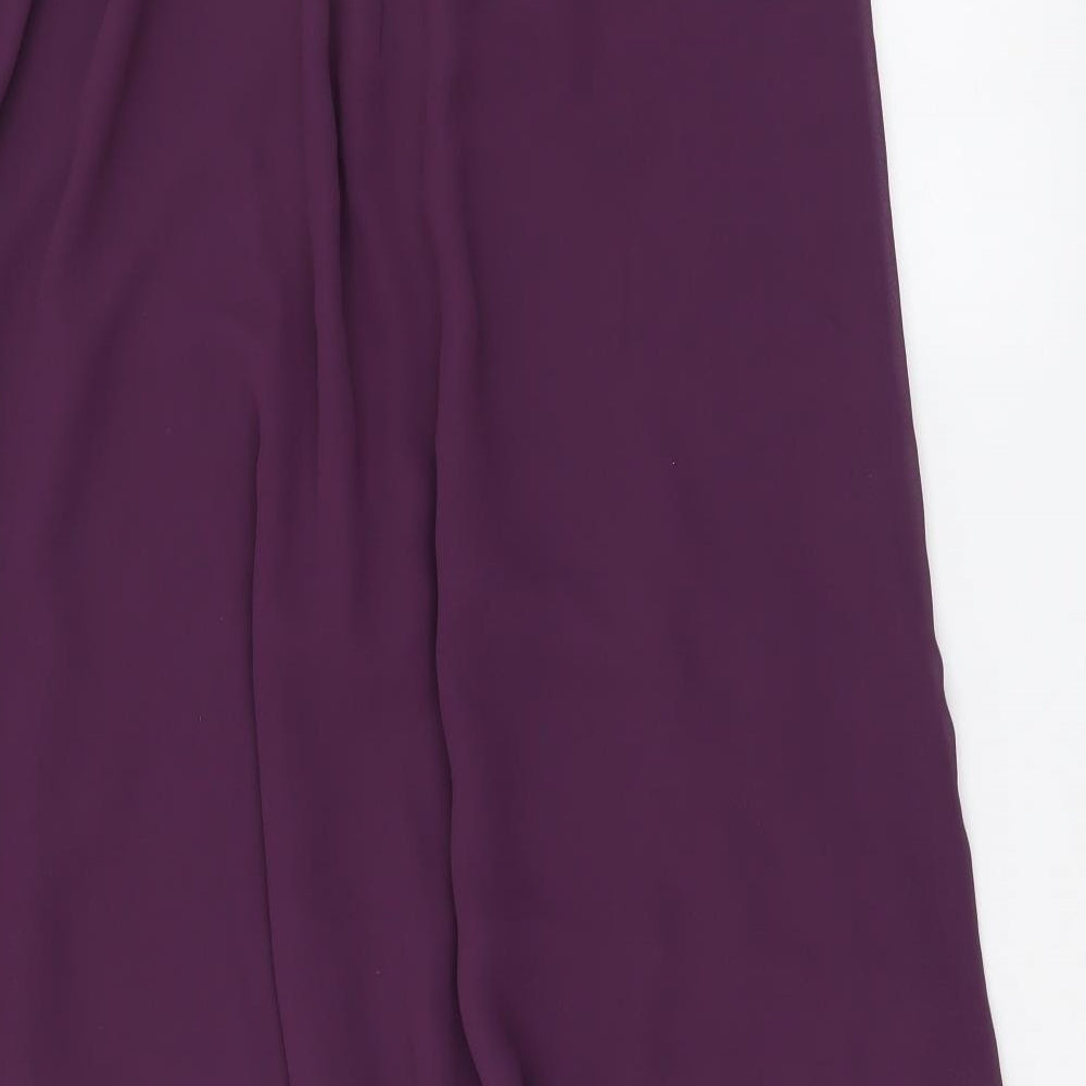 Jacques Vert Womens Purple Polyester A-Line Skirt Size 18 Drawstring